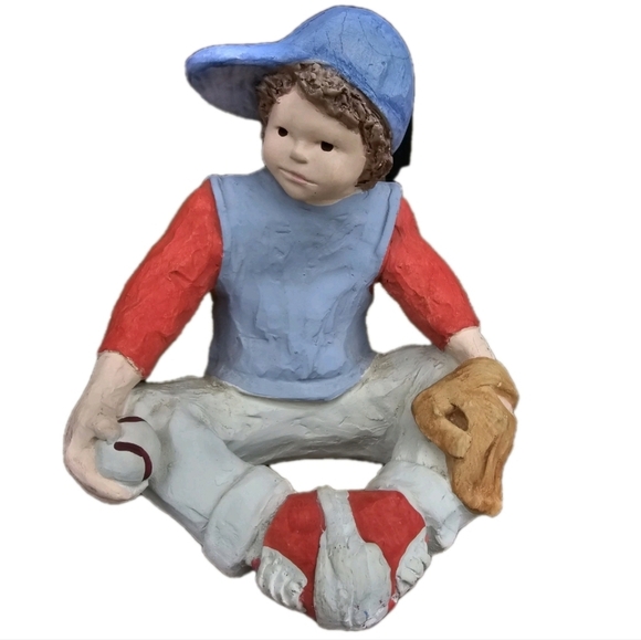Sneaker Kids Pitching Ace Baseball Boy Sculpture Daze Mortensen Austin Prod 1986 - Picture 1 of 10